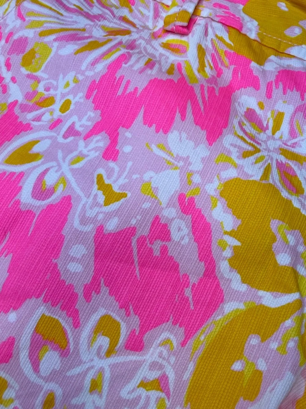 Lilly Pulitzer The Callahan Bright Pink & Yellow Floral Shorts Sz 14